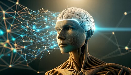artificial intelligence and neuronal network concepts and brain,science.light