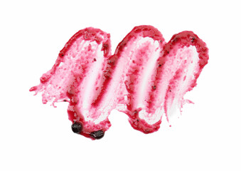 Tasty sweet jam isolated on white, top view