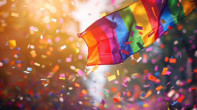 Vibrant pride parade outdoor location with lively energy,ai