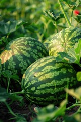 watermelon close-up on a branch. selective focus