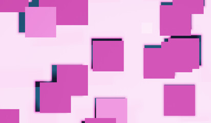 a pink cubes abstract background, 3d rendering