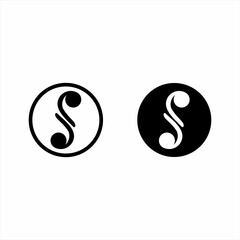 Fototapeta premium Vintage abstract letter S logo design.