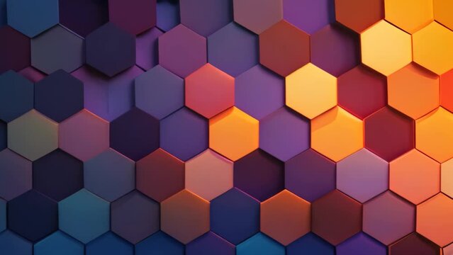 Abstract colorful hexagon geometric background. 3d render illustration design, Abstract background with hexagons