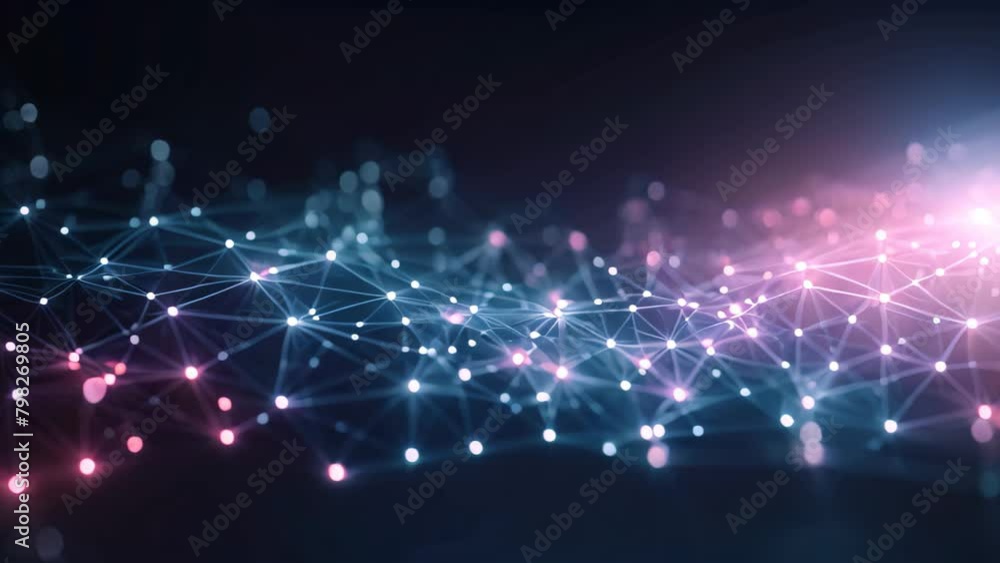 Poster abstract technology background with connection lines and dots. 3d rendering, abstract digital backgr