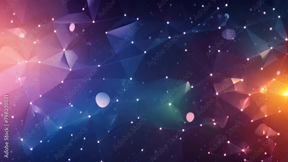 Poster abstract technology background with connecting dots and lines. 3d rendering, abstract polygonal vect