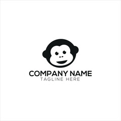 premium minimalism monkey vector logo icon illustration design
