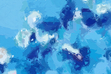 Oil paintings and various flowers, lotus leaves, lotus flowers, fish, tulips are beautiful