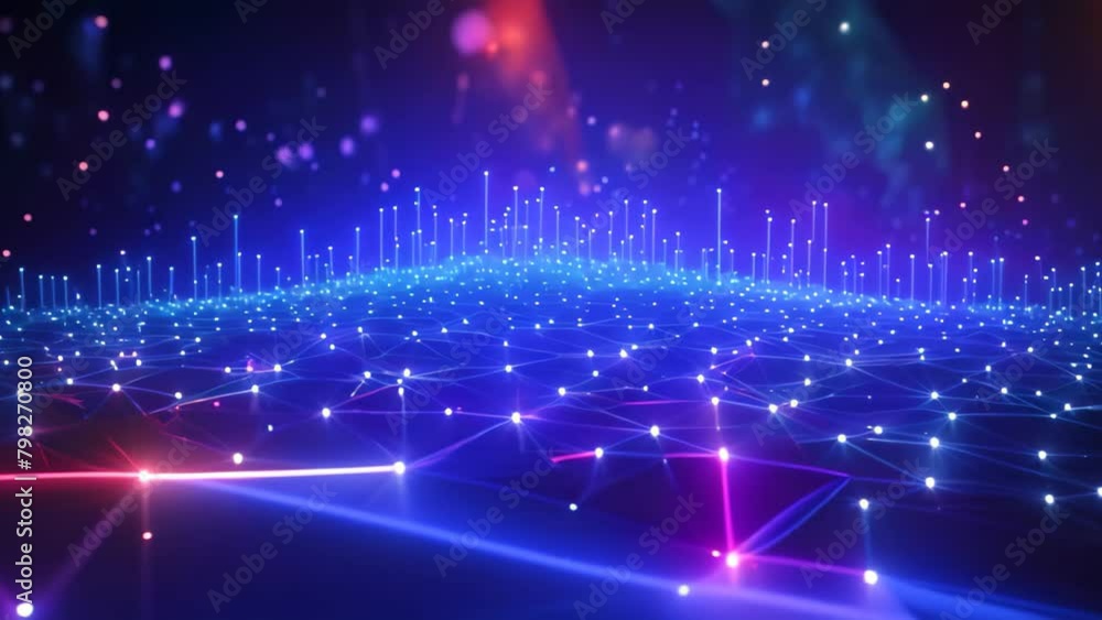 Poster abstract digital background. network connection structure. big data visualization. 3d rendering, cyb