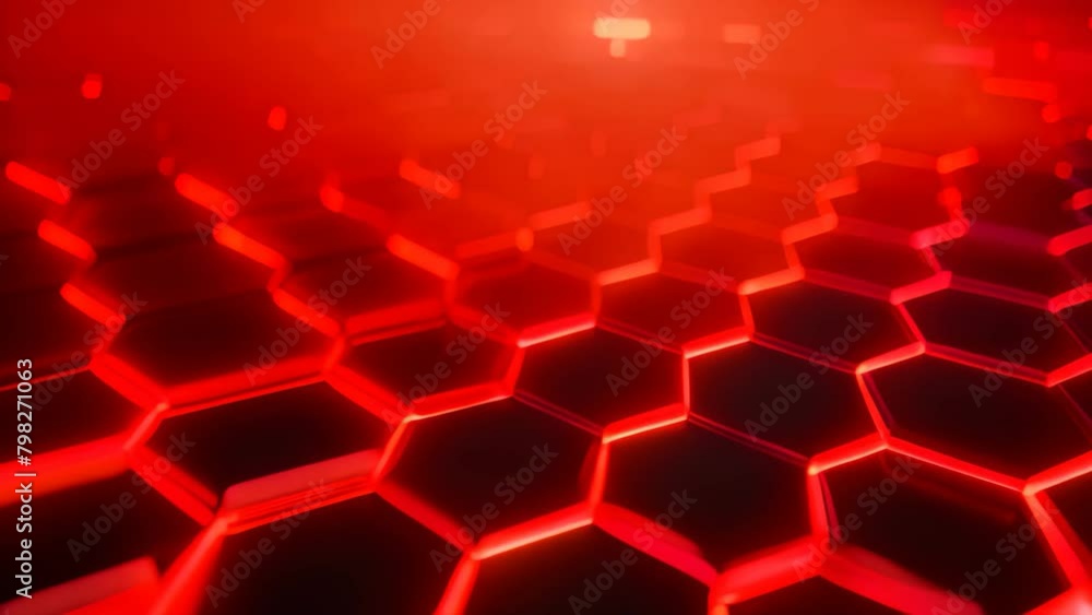 Poster black and orange hexagon background. 3d rendering, 3d illustration, futuristic, high-tech dark backg