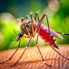 Close-Up of Aedes Mosquito, Dengue Carrier