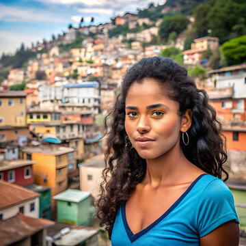 Sad Brazilian Woman in the Favela