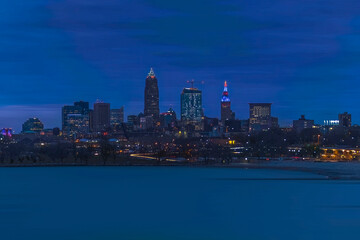 Obraz premium Skyline of Cleveland (OH) USA at sunset