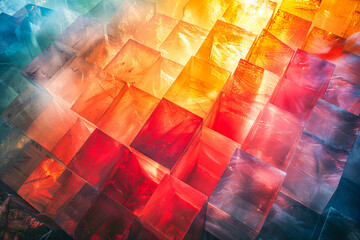 Abstract image showcasing vibrant geometric shapes with a sense of motion and energy