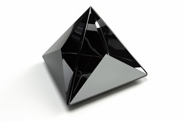 black metal prism symbol of firmness and principle 3d rendering on white background digital illustration