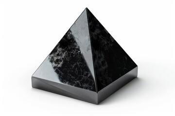 black metal prism symbol of firmness and principle 3d rendering on white background digital illustration