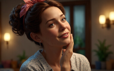 Women Portrait. 3D Animation Style.