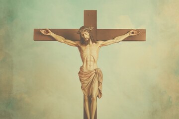 Naklejka premium Illustration of jesus cross crucifix painting symbol.