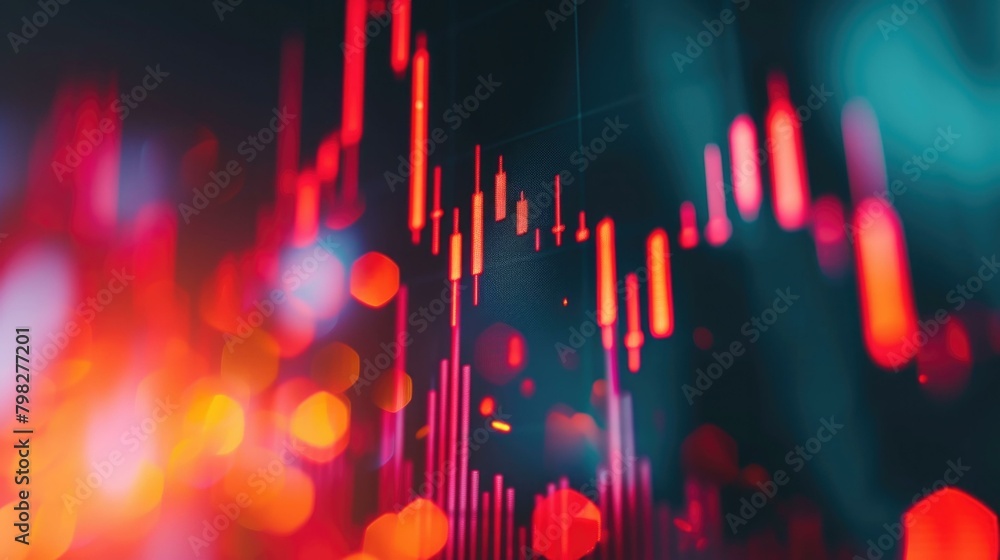 Poster an abstract image of a stock chart. generative ai.