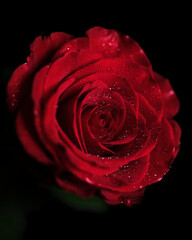 red rose with water drops
