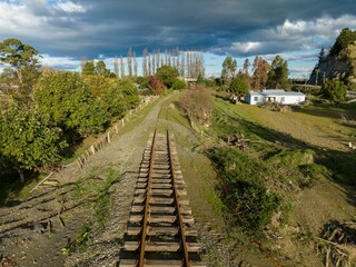 Railway tracks damaged and twisted from the Cyclone Gabrielle natural disaster. Eskdale, Napier,...