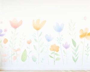 A wall with a colorful floral design