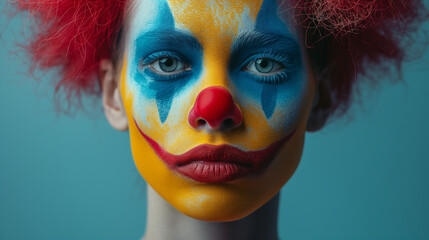 A modern minimalist interpretation of a clown.
