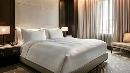 Nestled amidst a sea of plush pillows and soft linens, the modern luxury bed beckons with its sleek lines and sumptuous comfort, promising a night of unparalleled indulgence