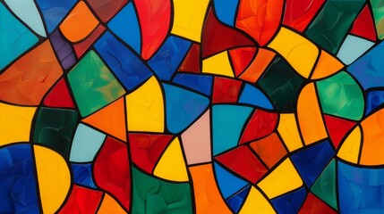 Fototapeta premium A vibrant mosaic of colorful abstract shapes