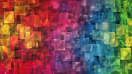 A vibrant mosaic of colorful abstract squares