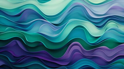 Abstract wavy pattern in cool hues