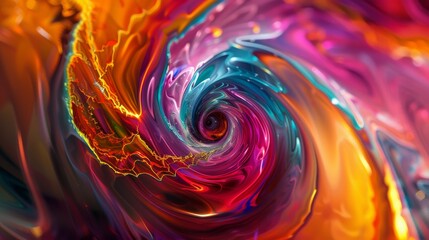Vibrant whirlpool of colors in a fluid art swirl - obrazy, fototapety, plakaty