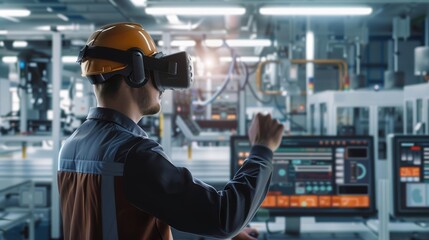 Generate a concept for a virtual reality training program to simulate realworld production scenarios for factory workers