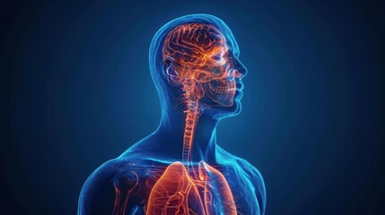 The anatomical study of the respiratory system has led to improvements in respiratory therapies and interventions for diseases like asthma and COPD, science concept - obrazy, fototapety, plakaty