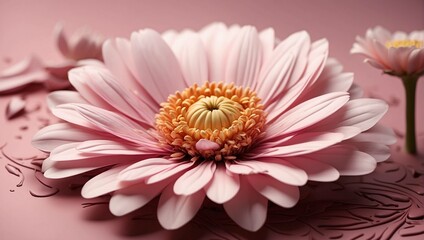 close up of pink dahlia, pink flower, pink gerber daisy - obrazy, fototapety, plakaty