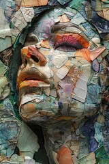 Illustrate the process of recycling through a mixed media approach - obrazy, fototapety, plakaty