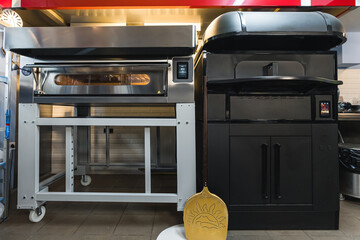 full shot of an electric oven in the bakery kitchen. High quality photo