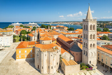 Aerial view of the Zadar town in Dalmatia region of Croatia. - 798304475