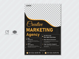 Creative corporate business flyer design template  for a digital marketing company or agency