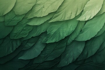 Emerald Green Leafy Gradient: Textured Transition from Light to Dark Forest Green