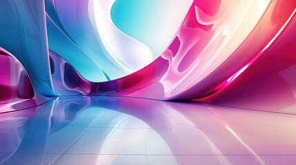 3D abstract purple background with waves, fluid, curved backgrounds 3d render