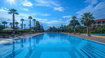 outdoor pool at the hotel in summer