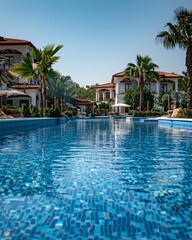 outdoor pool at the hotel in summer