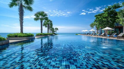 outdoor pool at the hotel in summer