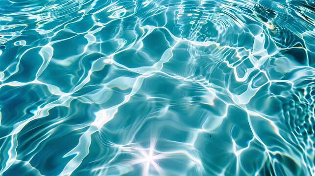 An image of swimming pool water suitable for advertising, product placement, and as a background illustration