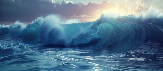 Harnessing the Power of the Ocean A D Rendered Wave Energy Converter - obrazy, fototapety, plakaty