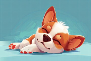 Peaceful Sleeping Dog Cartoon Icon - Vector Illustration with Serene Expression for KidsstantiateViewController.