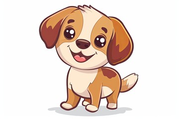 Child-Friendly Playful Cartoon Puppy with Floppy Ears - Vector Illustration for Kids