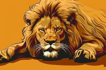Ruler Roar: Majestic Lion Mascot Vector Illustration
