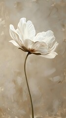Simple, Beautiful Flower Art on Beige Background