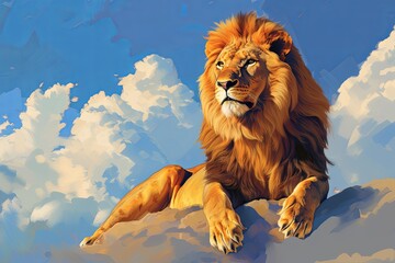 Regal Lion King: Vector Art Illustrating Wildlife Majesty, Sovereign Grace, and Natural Leadership